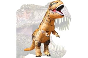 JASHKE Inflatable Dinosaur Costume for Adult Halloween Dinosaur Costumes Blow up T rex Costume for Adults