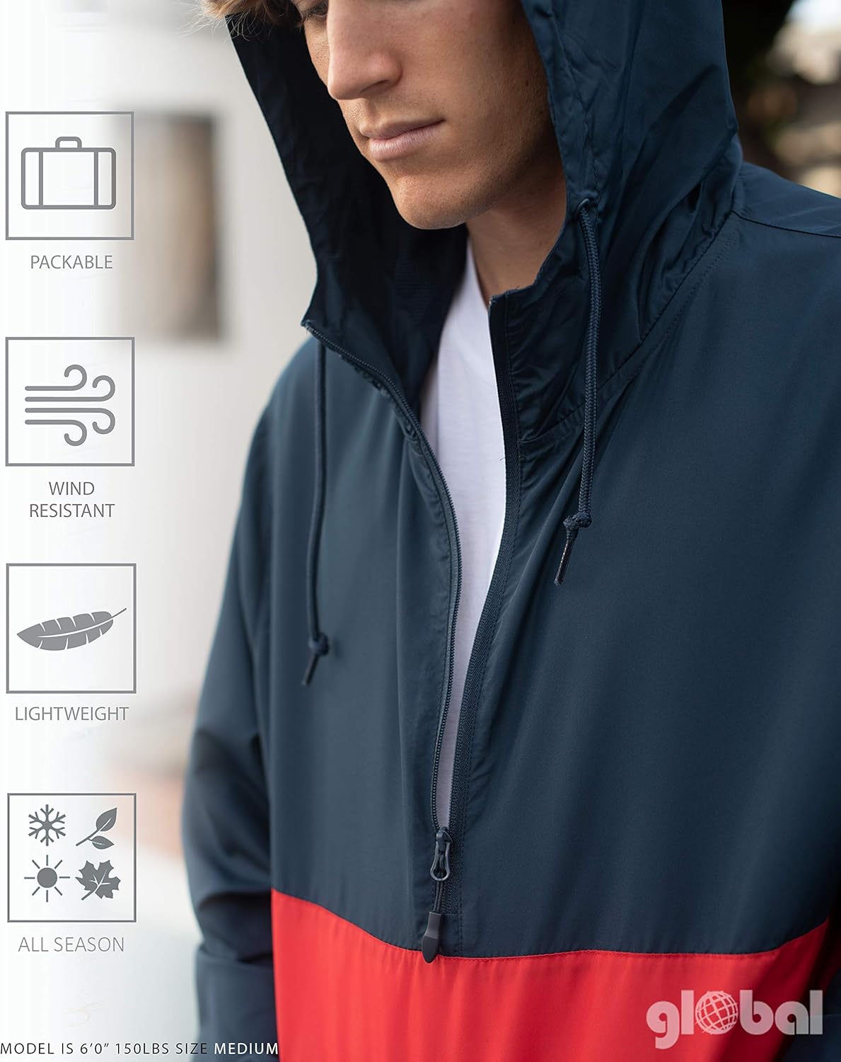 Windproof Lightweight Windbreaker Shell Jacket for Men and Women: Clothing