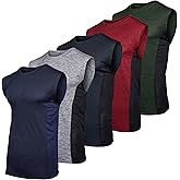 Real Essentials 3 & 5 Pack:Men's Dry Fit Workout Running Tank Top Gym Sleeveless Muscle Athletic Shirt (Big & Tall Available)