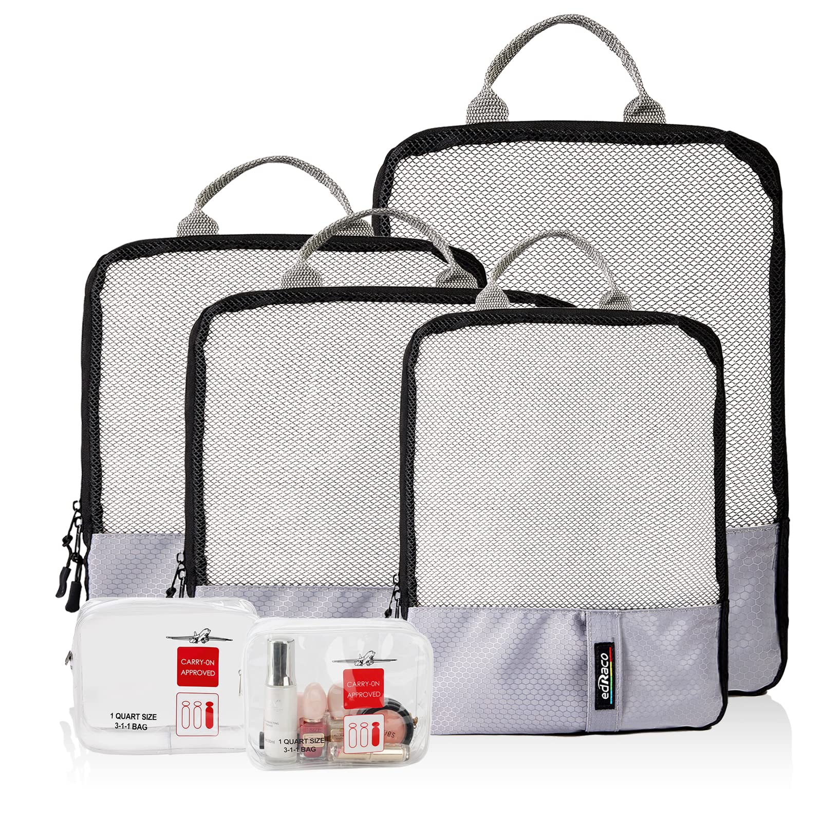 Photo 1 of Compression Packing Cubes, 6 Pcs/Set Packing Organizers for Travel, Expandable Luggage Organizer with Toiletry Bag