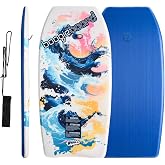 Wham-O Boogie Boards , 33"/37" Body Board for Beach, Lightweight Bodyboard with Wrist Leash for Kids Teens Beginners