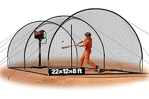 VEVOR Baseball Batting Cage, 22.2 x 12.1 x 7.9 FT Freestanding Portable Batting Cage, Hitting Cages with 4-Ply Knotless Polye