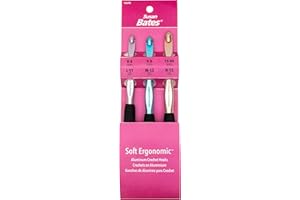 Susan Bates Silvalume Soft Ergonomic Crochet Hook Set - Sizes L11/8mm, M13/9mm, and N15/10mm