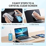 Betron Screen Cleaner Spray 200ml Kit with Microfiber Wipes & Brush view 7