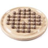 Earthen Crafts Marble Peg Solitaire Board Game, 10 Inches, Beige | One Player, Brain Teaser Puzzle, Oceanic Balls, Tabletop Game for Family, Ideal Single Player Gift &amp; for Home Decor