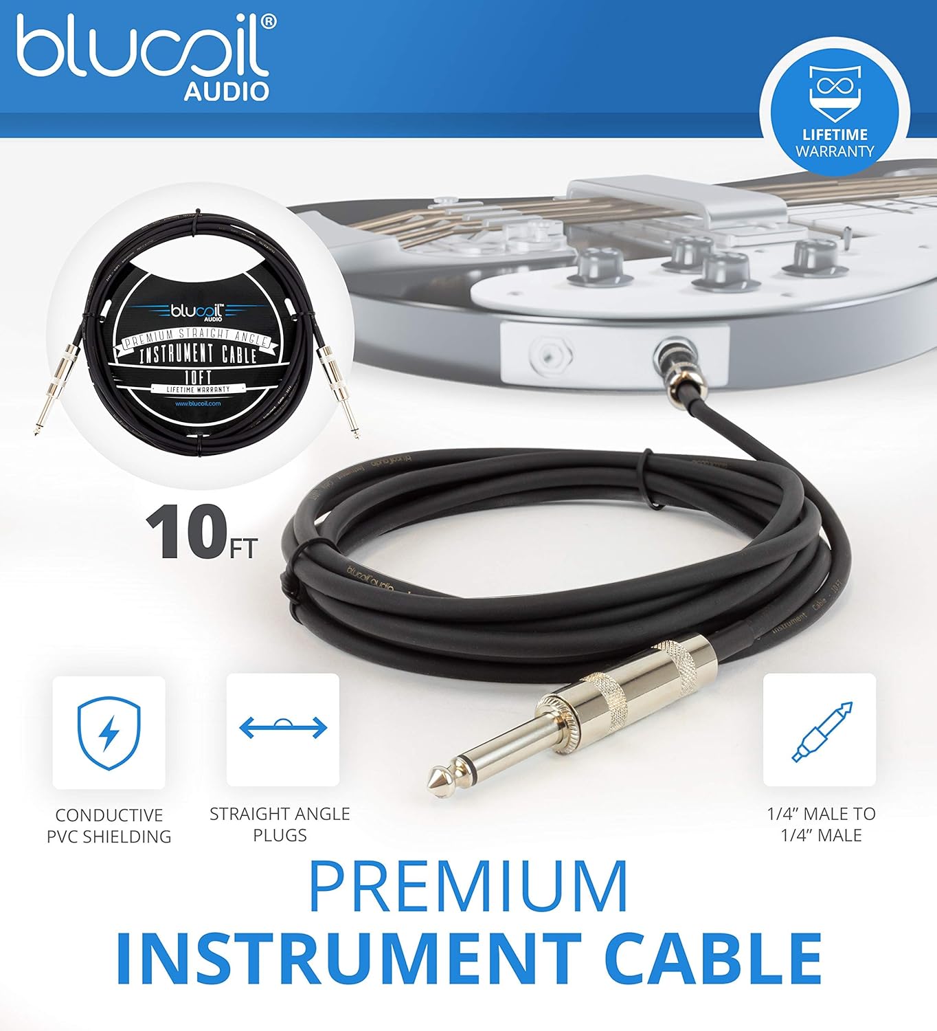Line 6 Relay G30 Wireless Guitar System Bundle with DC-1g Power Supply, Blucoil 10-FT Straight Instrument Cable (1/4in), and 4-Pack of Celluloid Guitar Picks: Home Audio & Theater