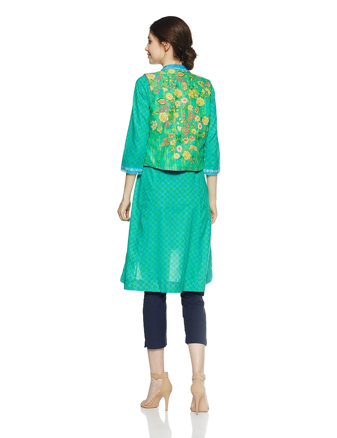 biba women's asymmetrical hemline kurta