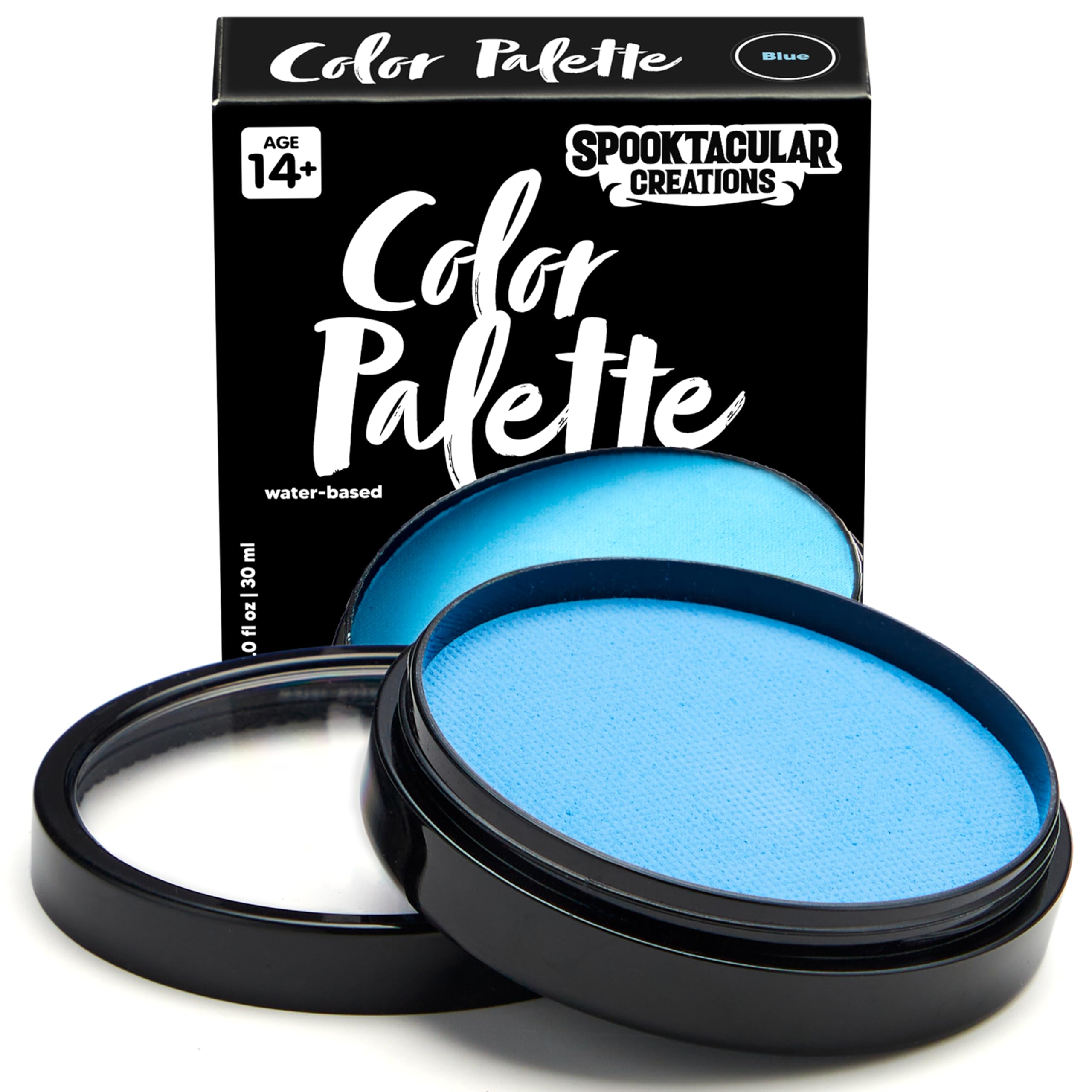 Photo 1 of 3 pack.  Spooktacular Creations Halloween Makeup Face Body Paint Waterproof Foundation Cream Cake Tub, Halloween Party Cosplay Clown Sfx Costume and Dress Up Makeup for Adult( 1 Oz, Light Blue )