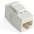 NTW CAT6 Slim Straight F/F feed-through White Snap-in Keystone Coupler Jack NKY-FF/C6S-WH