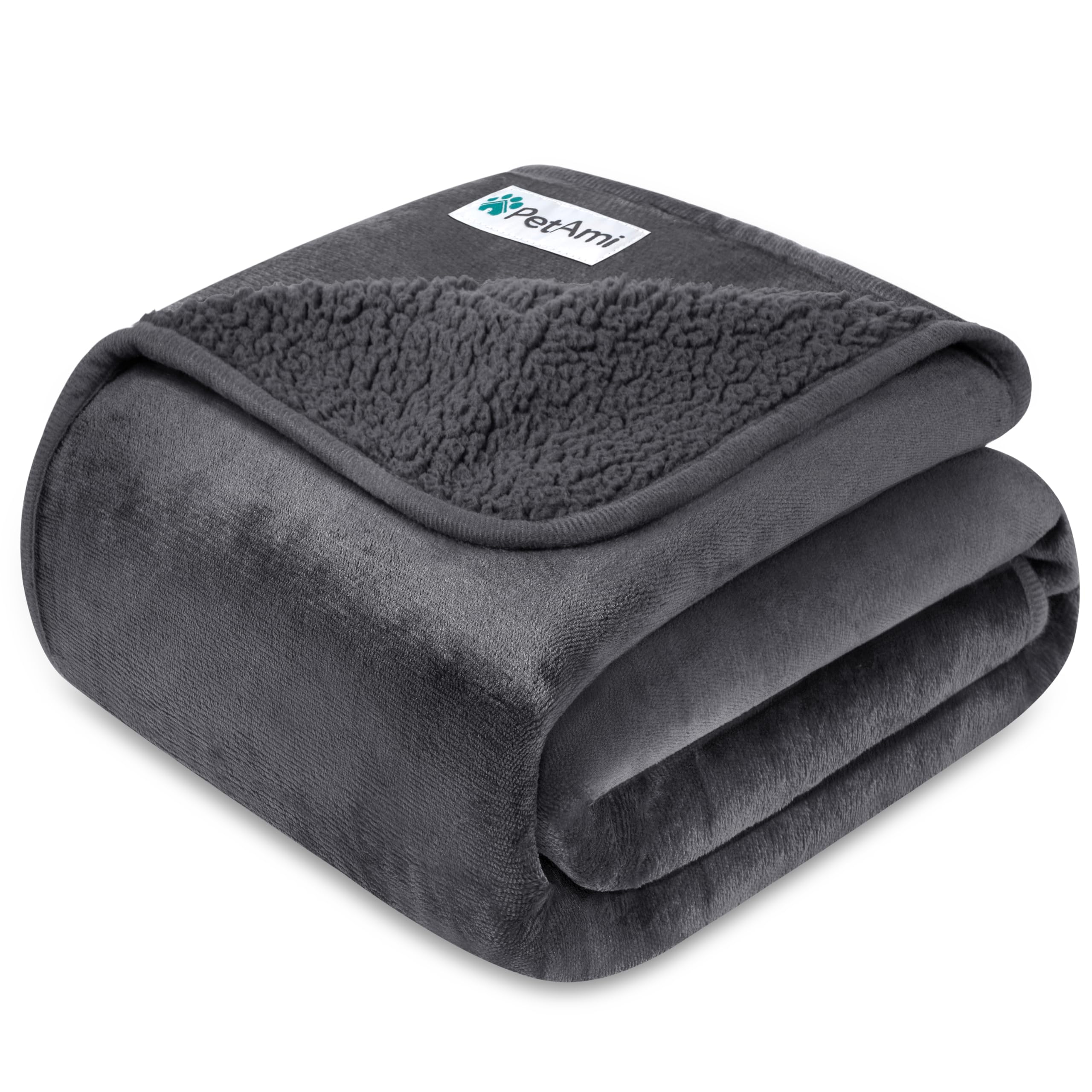 Photo 1 of PetAmi Waterproof Dog Blanket for Small & Medium Dogs, Pee Proof & Reversible, Soft Fleece, Washable, 24x32 Gray