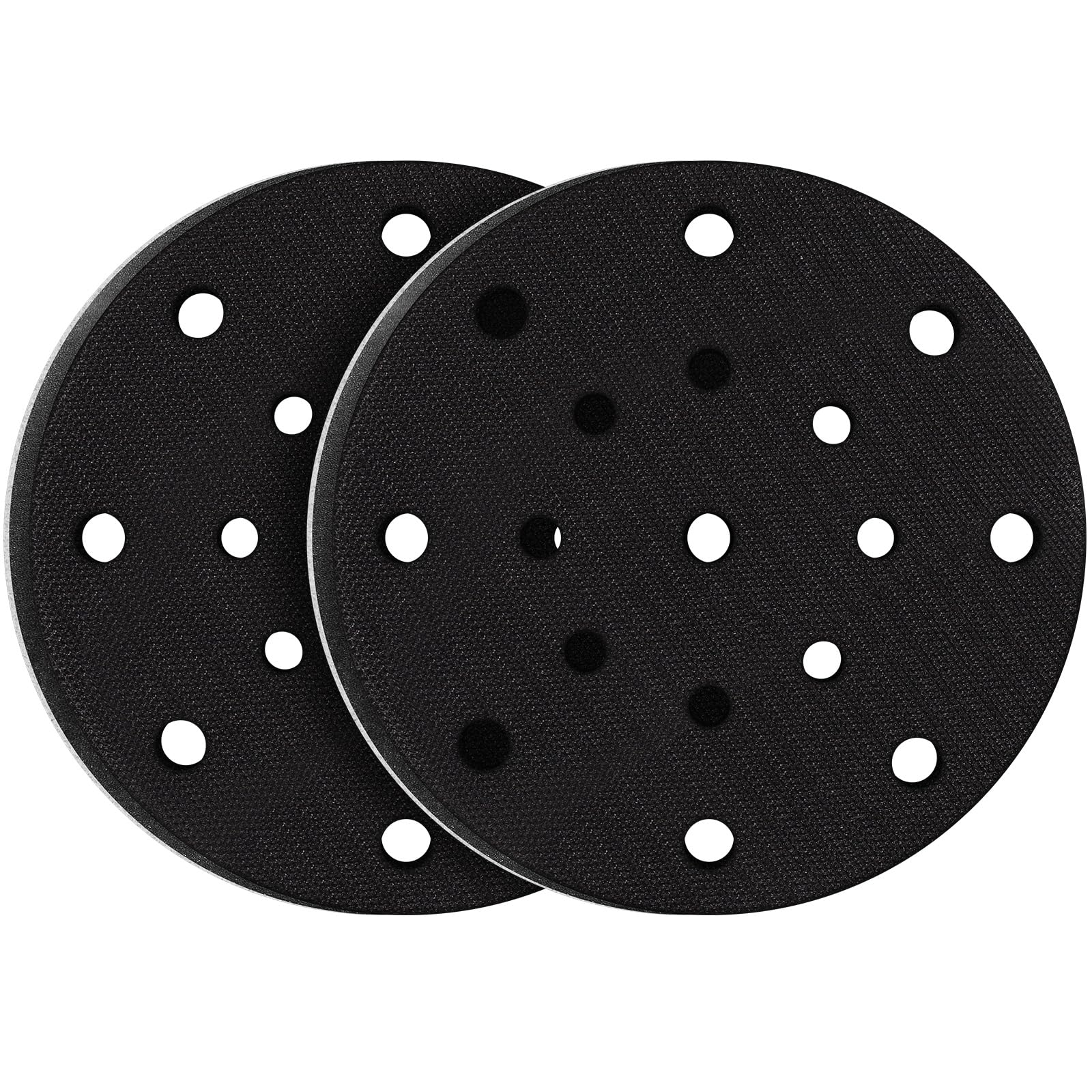 STEBRUAM 2Pcs 150mm Soft Sponge Interface Pad Sanding Pad 17 Holes for 6Inch Sander Replacement Cushion Pad Impact-Resistant Noise Reduction Protection Polisher