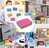 Hoiny 400 Sheets Transparent Sticky Notes 4 Sizes Self-Stick See-Through view 3