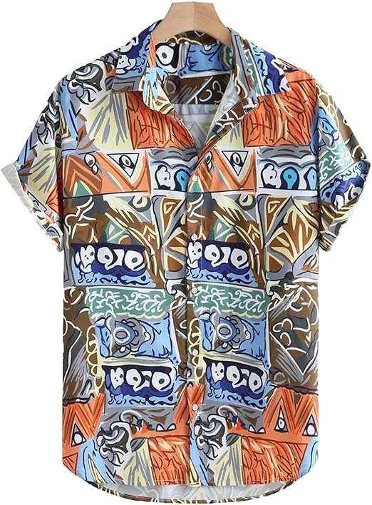 Chemise pour Hommes été rétro Loisirs Vacances hawaïen Bord de mer Plage Style Chemise à Manches Chemise pour Hommes été rétro Loisirs Vacances hawaïen Bord de mer Plage Style Chemise à Manches