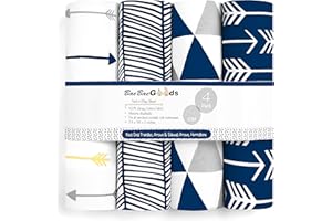 BAEBAE GOODS Pack n Play Sheets – Pack and Play Sheets 4 Pack – 100% Super Soft Jersey Knit Cotton Playard Mattress Sheets – Portable Playpen Sheet – Fitted Play Yard Mini Crib Sheets for Boy & Girl (24 x 38 x 5)