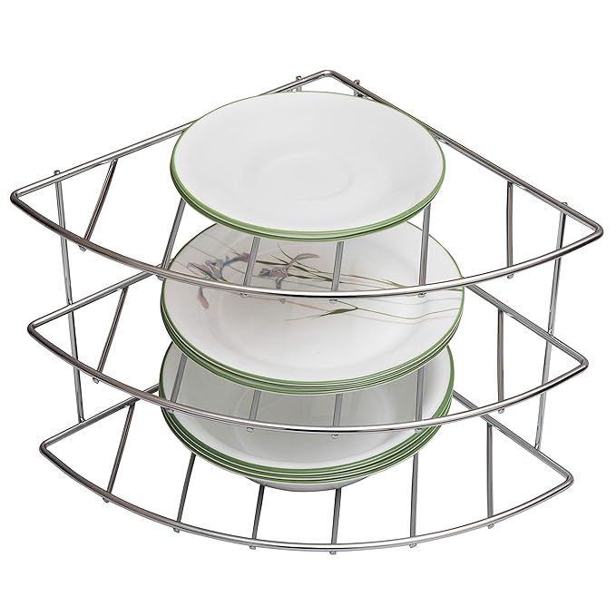 3 Tier Kitchen Cabinet Organiser Amtido Corner Shelf Plate Rack