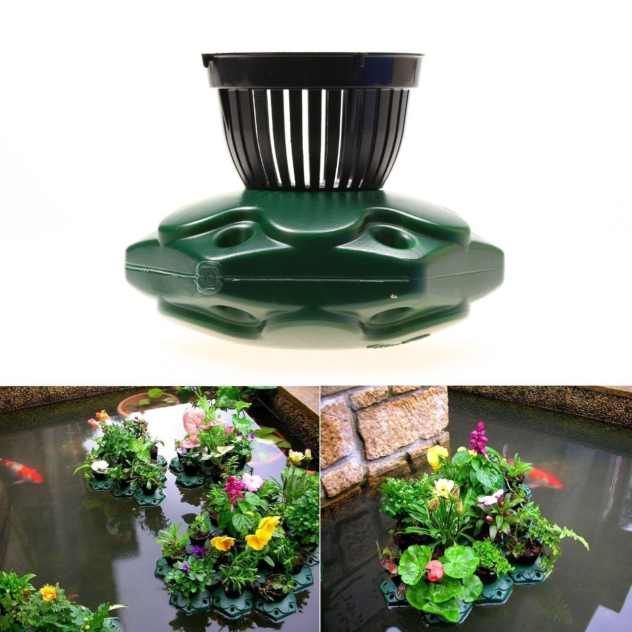 Aquaponics Floating Pond Planter Pot Kit - Hydroponic Island Gardens Features