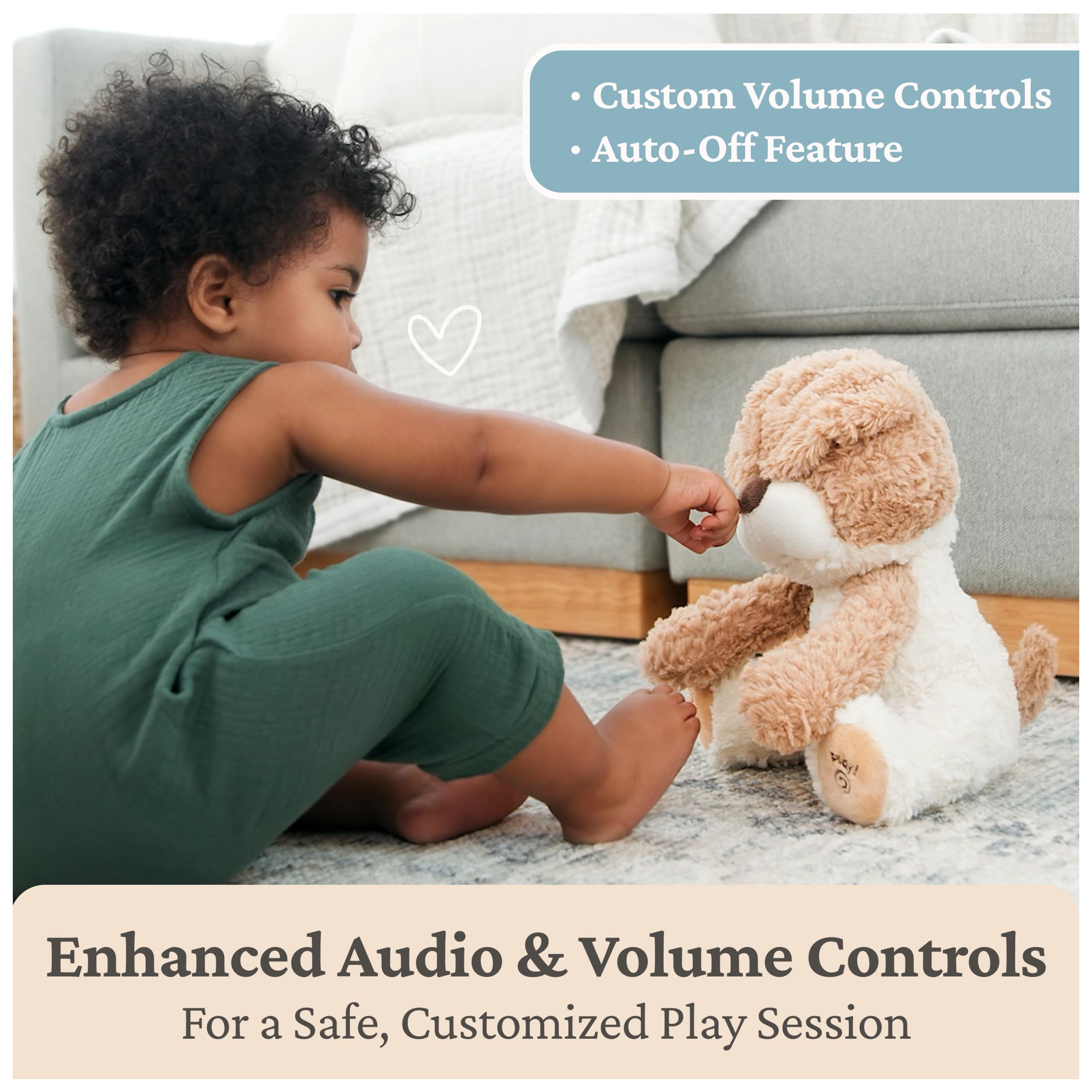 GUND Baby Peeki The Puppy Animated Plush, Singing Stuffed Animal, Sensory Toy for Babies and Toddlers, Plays Peek-a-Boo and Sings, Brown/Cream, 12”