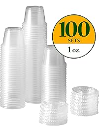 Plastic Disposable Portion Cups Souffle Cups with Lids