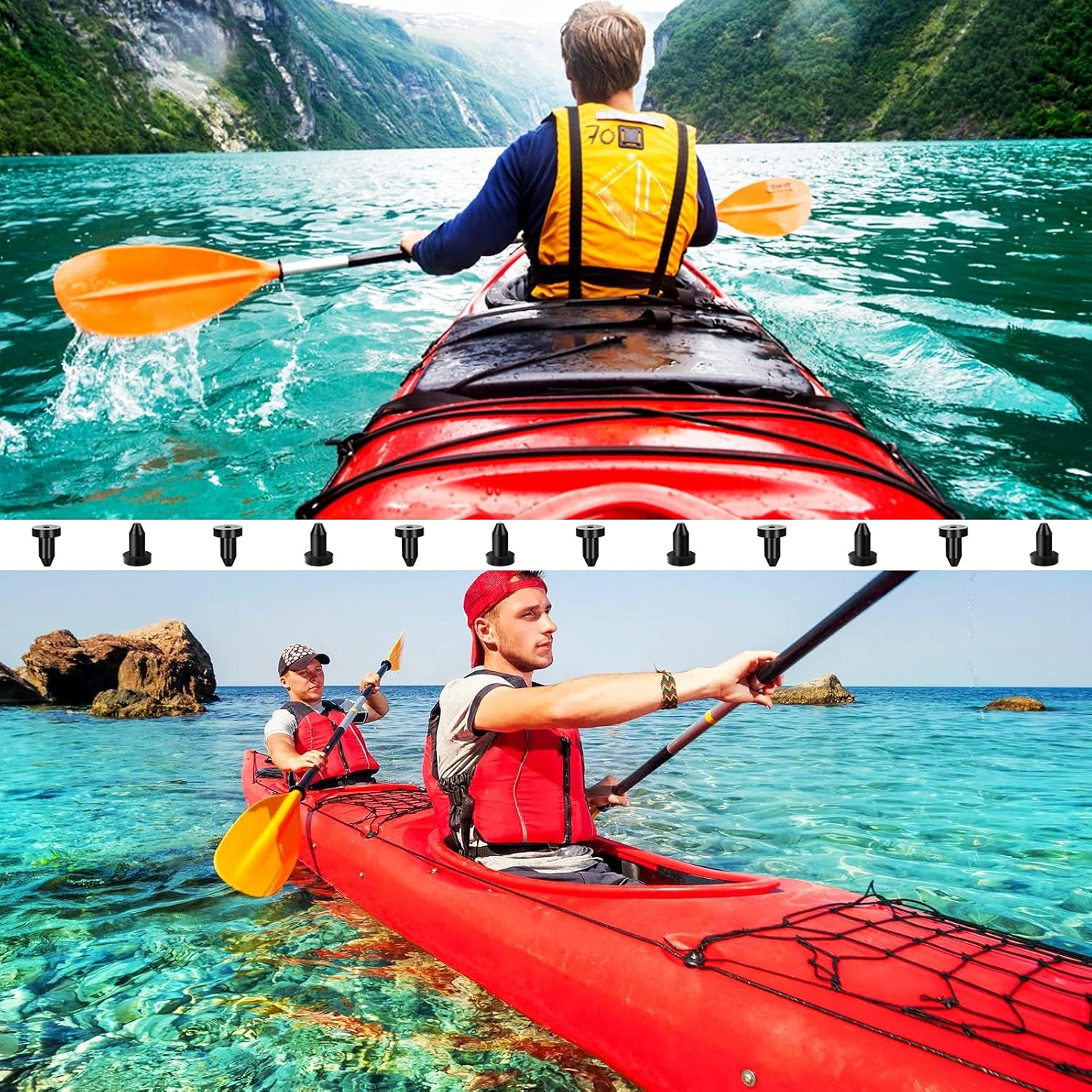 Hermard 8 Pcs Scupper Plugs for Kayak Drain Plug Fits Most Kayak Canoe Kayak, Drain Plug Kayak Plugs Kayak Accessories Compatible with Kayaks Boat Drain Plug, Boat(Black): Sports & Outdoors