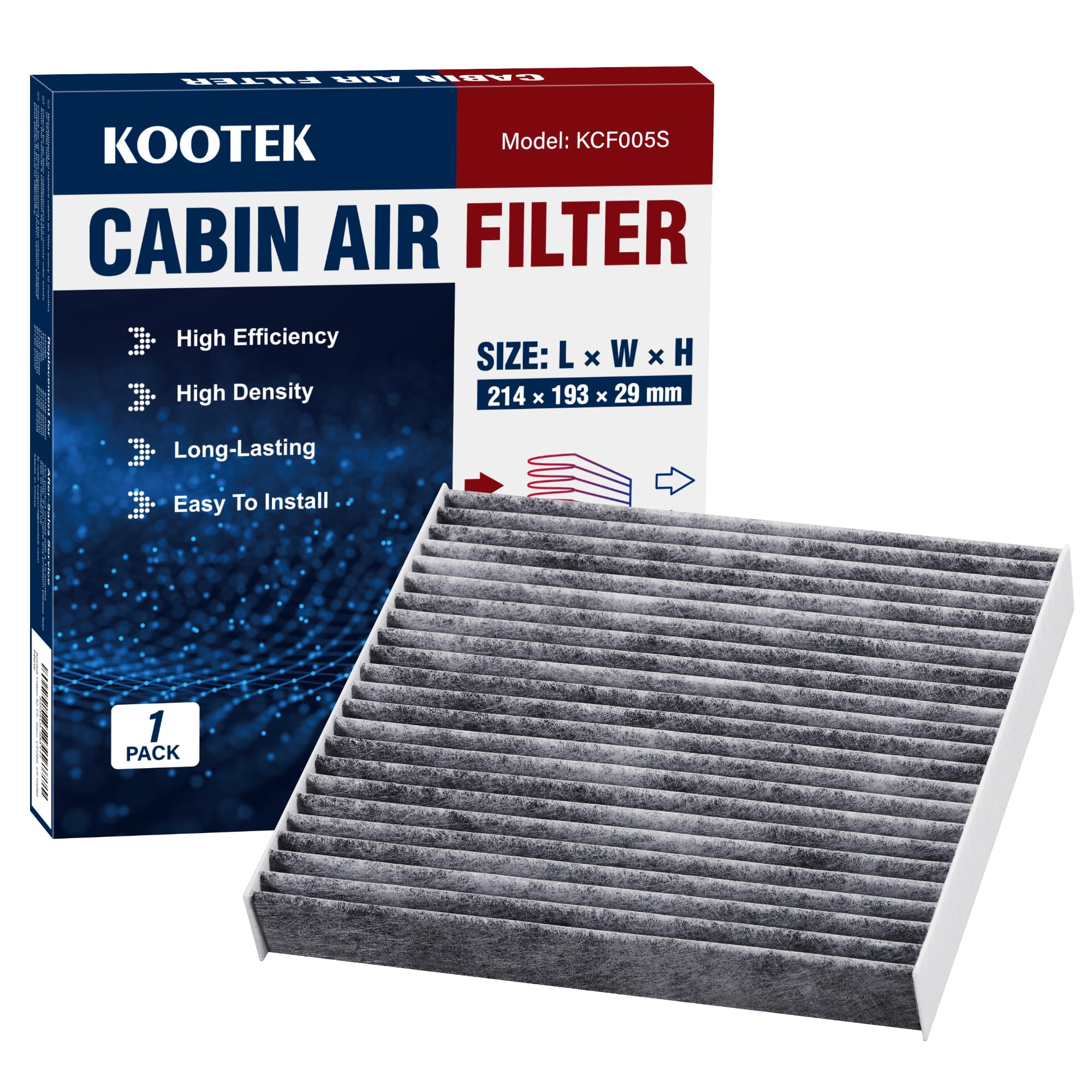 Kootek Filtro de aire de cabina con carbón activado, compatible con CP285, CF10285, compatible con Toyota Camry, Sienna, Subaru Outback, Scion, Tundra, 4Runner, RAV4, Corolla, Highlander, Jaguar, Lexus (2 piezas)