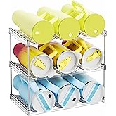 Yieach Larger Compartments Stackable Water Bottle Organizer for 40 oz Stanley Cup Holder,Yeti and Other Tumbler Organizer,3 Tier Wine Rack and Waterbottle Storage Rack for Kitchen Cabinets,Countertop