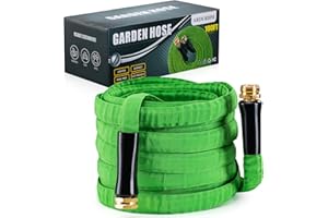 Ardurhm Garden Hose - 𝐅𝐥𝐞𝐱𝐢𝐛𝐥𝐞 and Durable, 100 ft, 50 ft, Kink-Free and 𝐋𝐢𝐠𝐡𝐭𝐰𝐞𝐢𝐠𝐡𝐭, Ideal for Garden Car Wash, Watering (100-Feet by 5/8-Inch, Green)