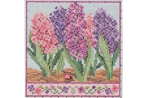 Mill Hill Hyacinths Beaded Counted Cross Stitch Kit Buttons & Beads 2026 Spring Series MH142613, 5.25 x 5.25 inches, Multi
