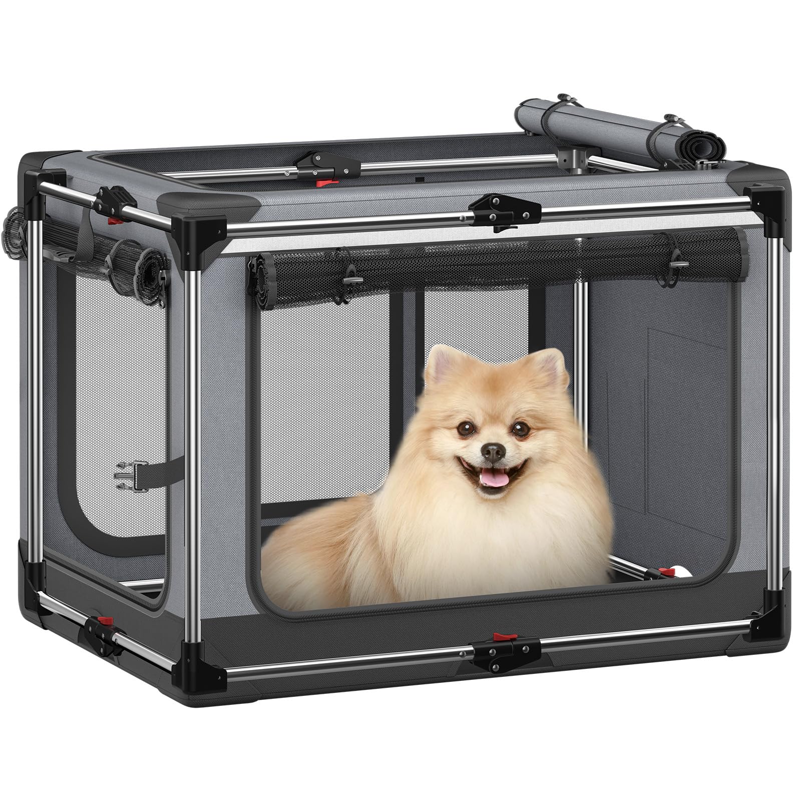 Image showcasing Collapsible Dog Crate: 26 Inch Foldable Soft Sided Dog Crate for Small ...