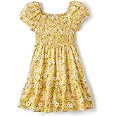 The Children's Place girls Floral Smocked Babydoll Dress