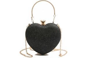 Canpto Women Girls Heart Shape Mini Crossbody Bag Luxury Lipstick Bag Cute Small Handbag Clutch Purse for Party Daily Wear