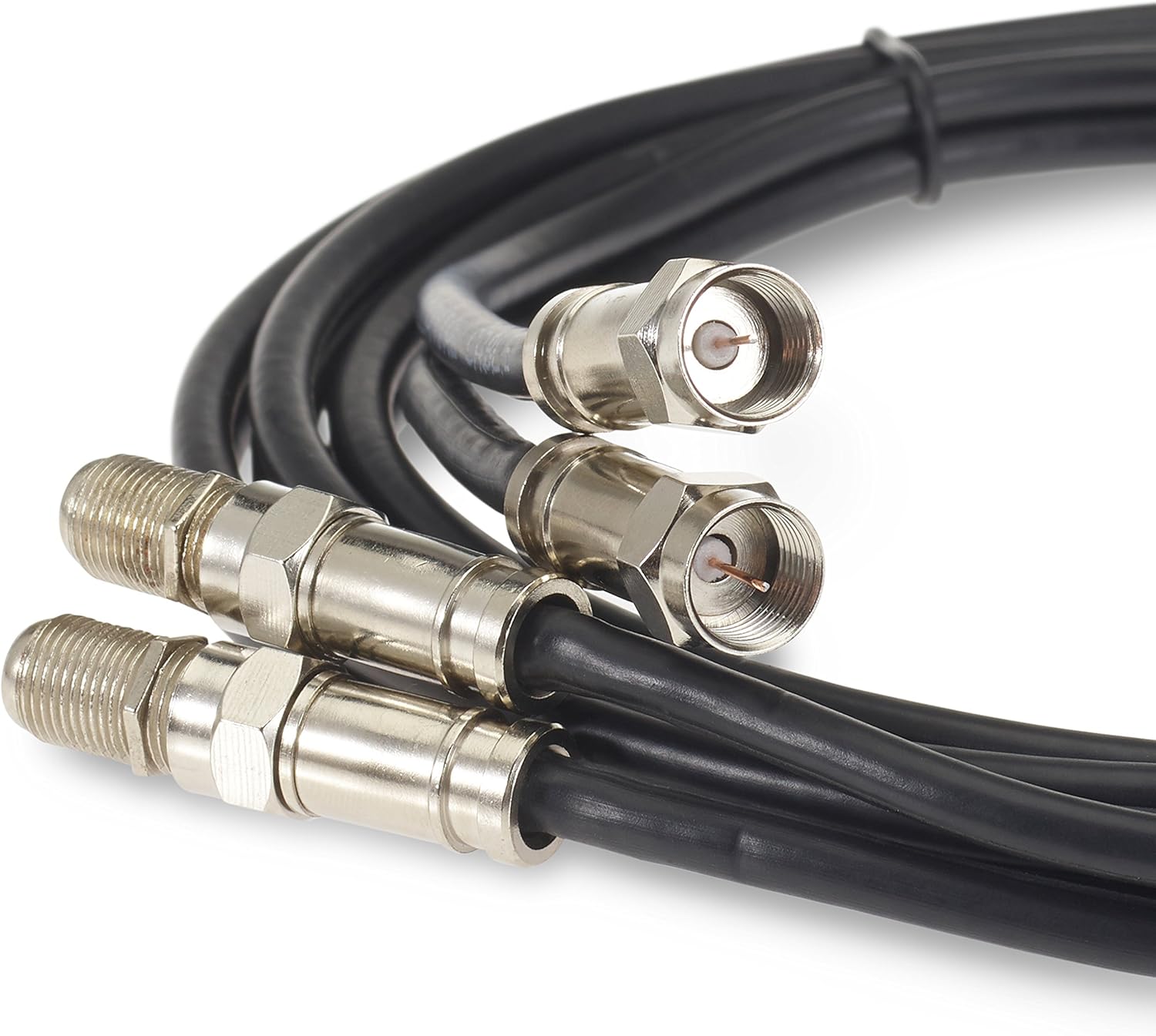 SSL Satellites 2 m Twin Satellite Shotgun Cable Extension Kit with Premium Fitted Compression F Connectors for Sky Q HD and Freesat