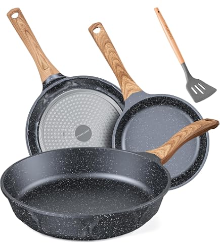 ITSMILLERS Nonstick Wok Pan 12.5 Inch With Stand-Up Lid - Marble Design Stir Fry Pan