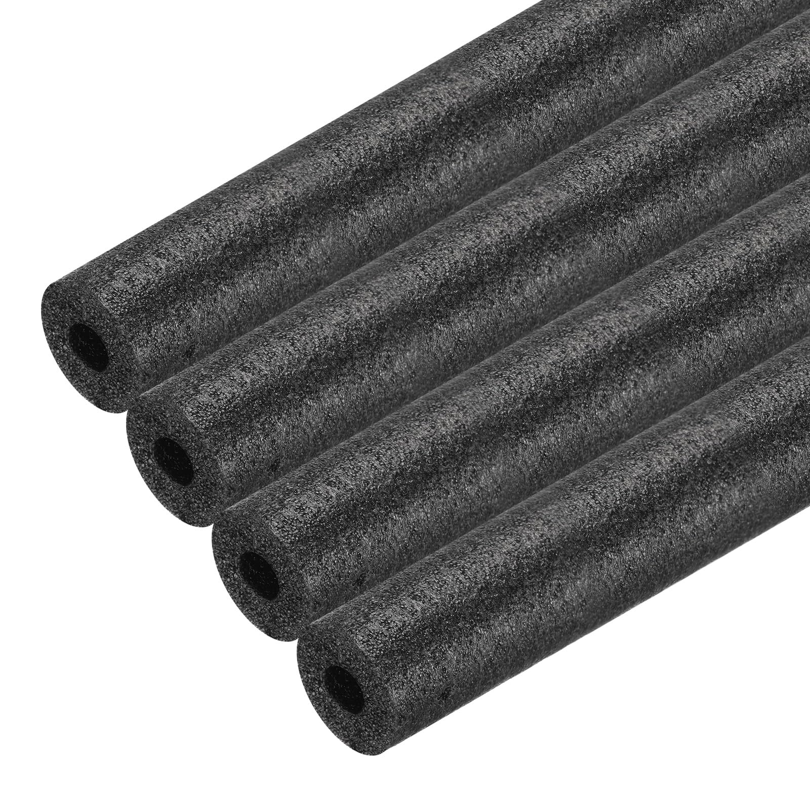 Rebower 4pcs Pipe Insulation Foam Tube 13x37mm 2ft Heat Preservation Foam Pipe [for Copper Water Pipe Freeze Protection] - Black