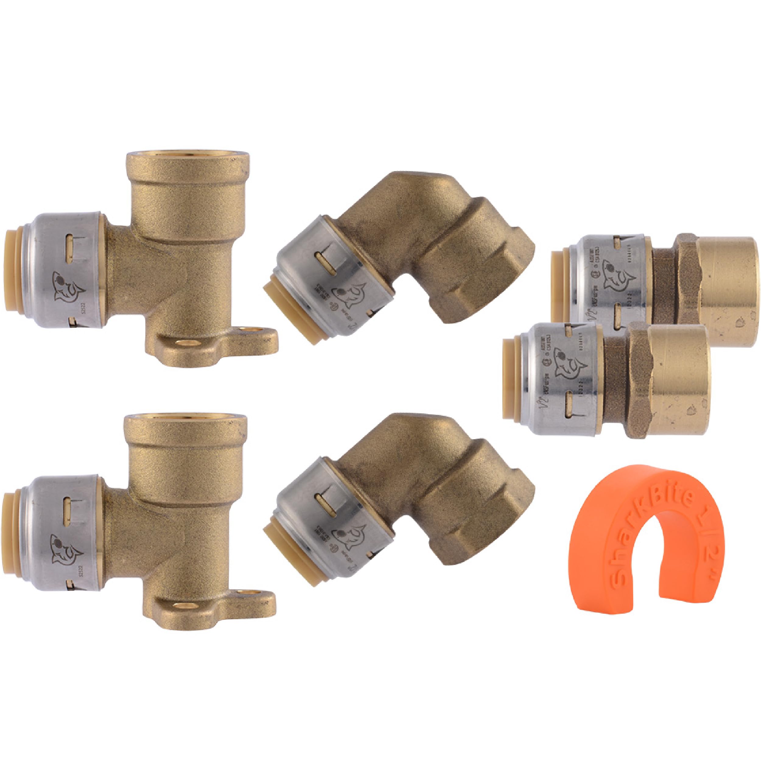 SharkBite Max Shower and Tub Connection Kit, Push to Connect Brass