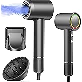 D YS0N Hair Dryer Alternatives, 160000RPM Professional High Speed Ionic Blow Dryer, 500 Million Negative Ions & Heat-Control & Low Noise Hairdryer & Magnetic Diffuser, Fast Drying, No Heat Damage