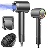 D YS0N Hair Dryer Alternatives, 160000RPM Professional High Speed Ionic Blow Dryer, 500 Million Negative Ions & Heat-Control & Low Noise Hairdryer & Magnetic Diffuser, Fast Drying, No Heat Damage