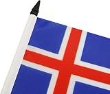 AZ FLAG Iceland Table Flag 5x8 in 21x14 cm with Pole & Black Base view 4