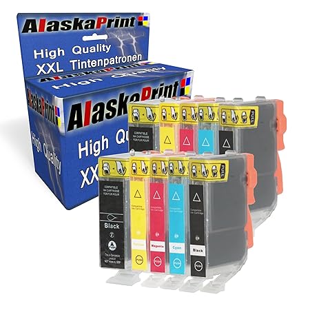 10 Druckerpatronen Komp. für Canon PGI-525 XL + CLI-526 XL für Canon Pixma IP4850 IP4950 MG5250 MX895 MG6150 MG5350 MG8150 MG
