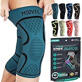 Modvel Knee Braces for Women & Men – 2 Pack Brace Set, Compression Sleeves for Meniscus Tear, ACL & Arthritis Pain Relief, Joint Support and Stability – Army/Green XS