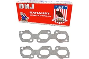 DNJ EG411 Exhaust Manifold Gasket Set for 1995-2012 Ford, Jaguar, Lincoln, Mazda, Mercury 6, Contour, Cougar 2.5L-3.0L V6 24V DOHC 152cid