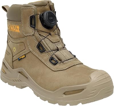 DeWalt Lander BOA Waterproof Work Boots Nubuck Leather UK10 Stone