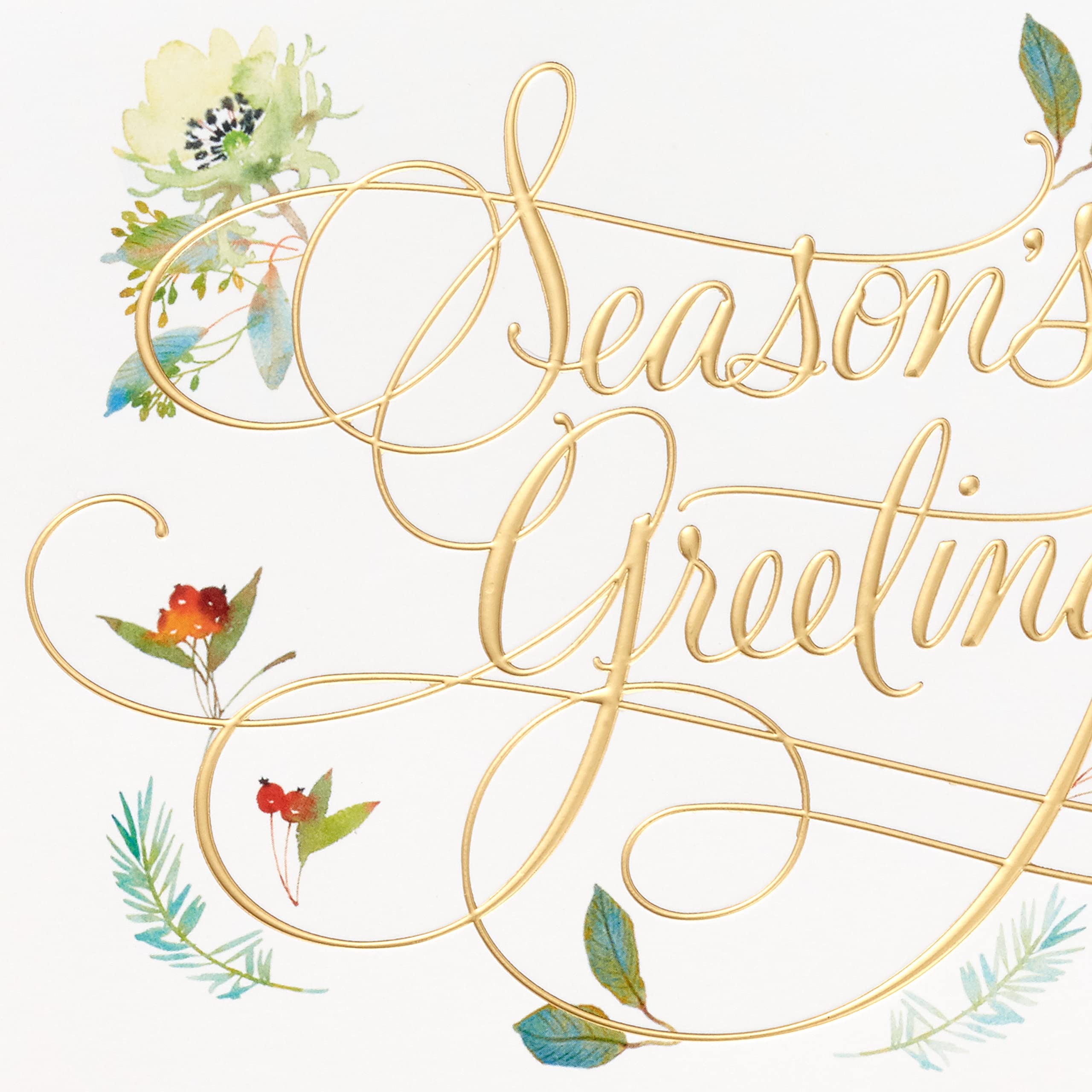 Hallmark Boxed Holiday Cards, Floral Season's Greetings (40 Cards with Envelopes)