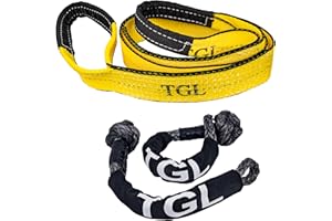 TGL Tow Bridle Strap Recovery Kit- Offroad Tree Saver Strap - 2 Recovery Soft Shackles - Tow Bridle, Recovery Bridle Compatible with Kinetic Recovery Ropes,Jeep Accessories, Ford, Toyota.