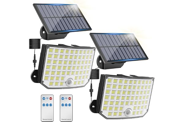 Solar Lights for Outside, KagoLing 256 LED Solar Motion Sensor Light Outdoor IP65 Waterproof Solar Security Flood Lights with
