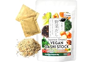 YAMASAN KYOTO UJI Japanese Umami Vegan Dashi Stock, Healthy Veggie Dashi Packet, Vegetable Broth, Quick and Easy to Use, Glut