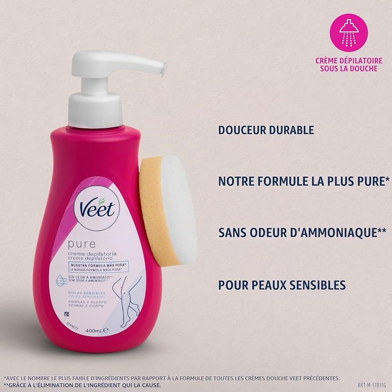 Crema Depilatoria de Ducha - con Dosificador, Piel sensible-400ml