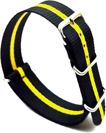 banda de tracción, 20 mm, Reloj de pulsera Negro con amarillo ...