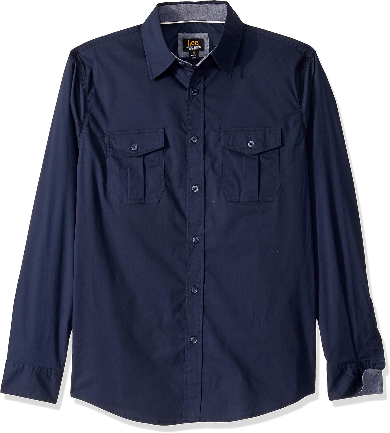 LEE Men’s Stretch Long Sleeve Brady Shirt, Stretch Cotton, Regular, Big & Tall at  Men’s Clothing store