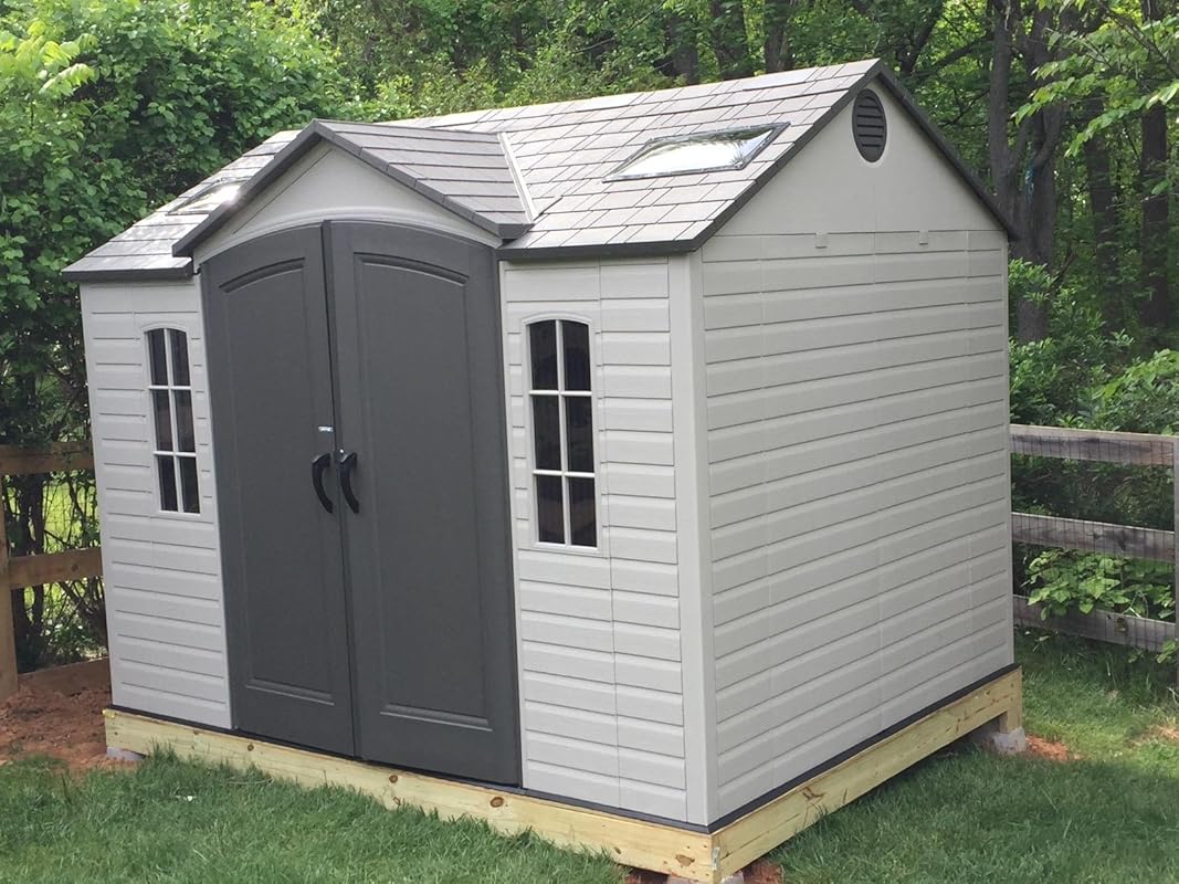 Alloy Steel 10 FT. X 8 FT. OUTDOOR STORAGE SHED (Model 60001) Brown