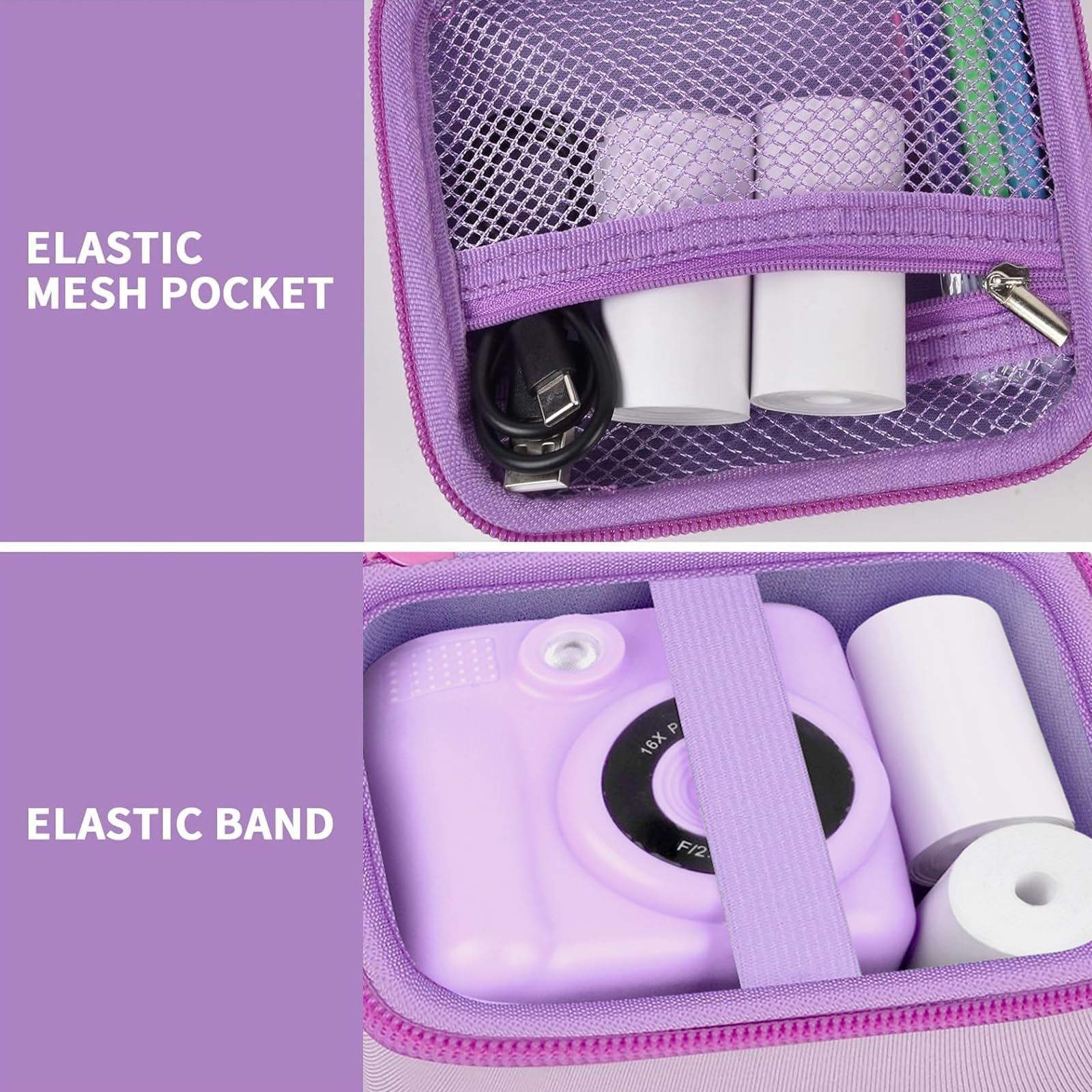 Kids Instant Print Camera Case Compatible with ESOXOFFORE for Dylanto for DUDUDRAGON for GKTZ for ETIKEZ for Dafotil for Careenoah for Aasonida Digital Video Prints Paper Bag (Box Only) Purple